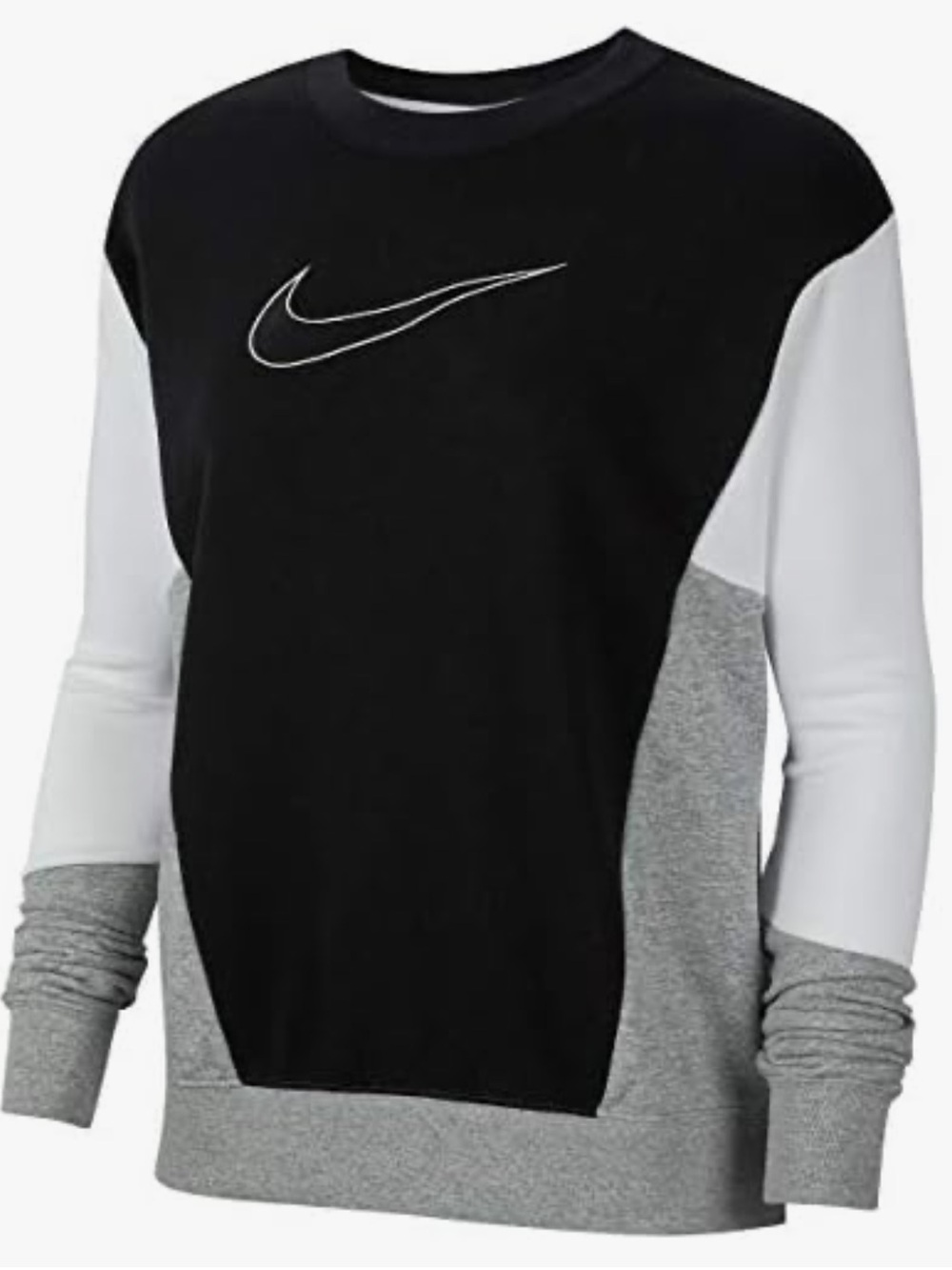 Vintage Nike Black, White & Gray Colorblock Crewneck Sweatshirt